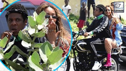 Beyonce Sits On The Back Of A Bike Ridden By An Awkward Jay-Z