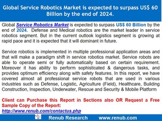 Service Robotics Market is expected to surpass US$ 60 Billion by 2024