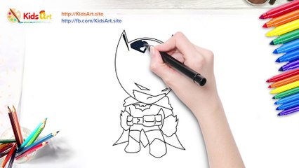 How to draw and coloring Batman - Step by Step