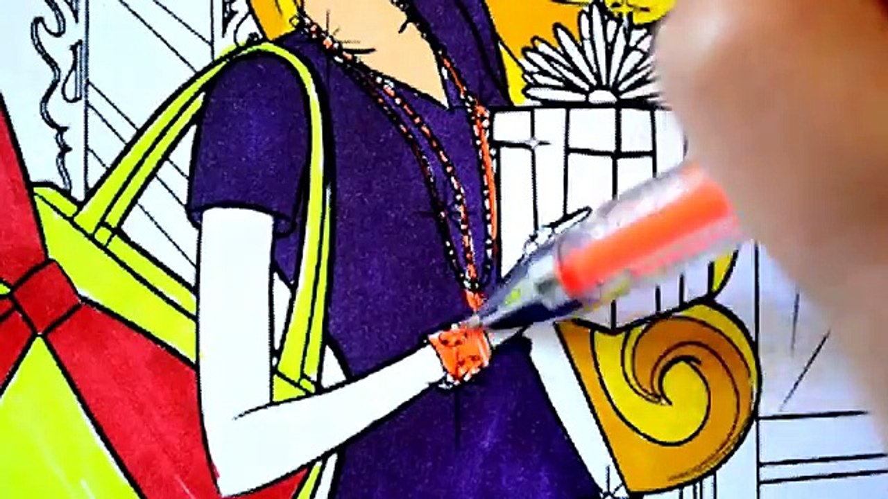 Disney Princess Barbie Chelsea in a Coloring Pages for children to Learn Art and colors