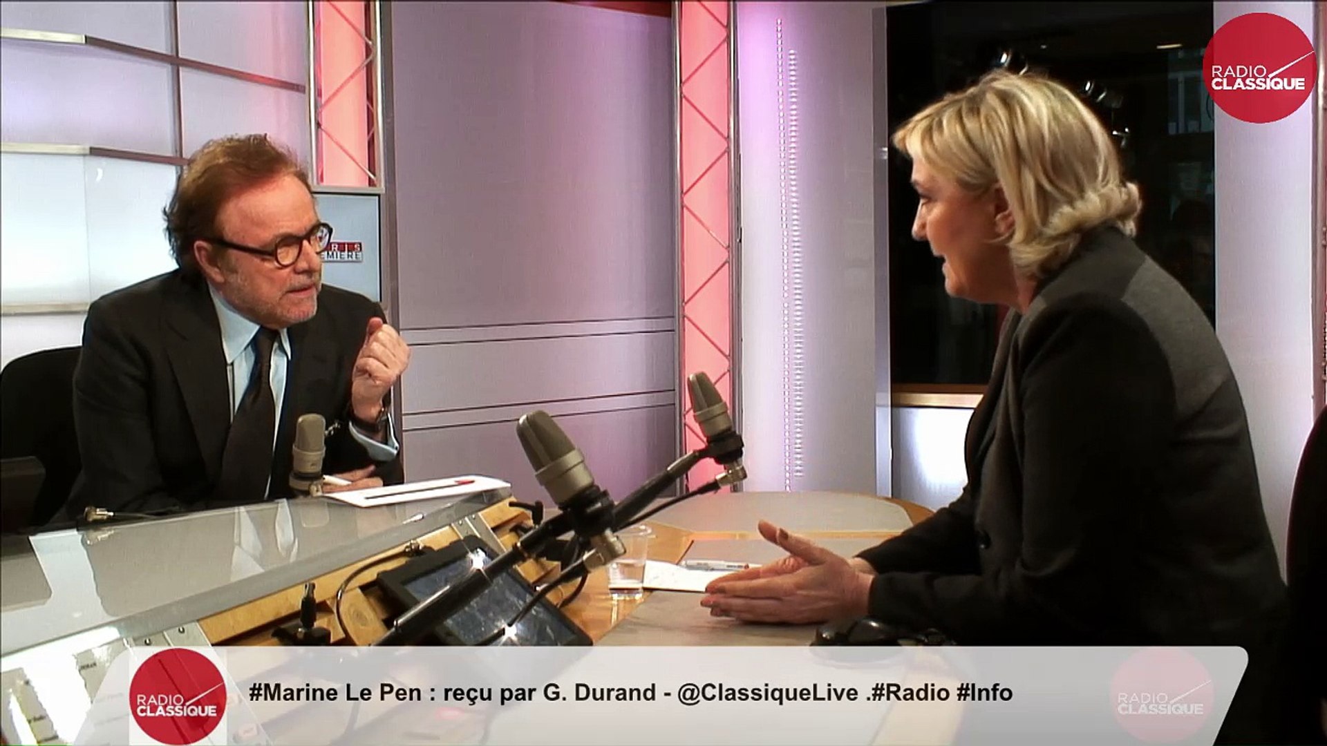 Je ne veux pas que l'on mette nos policiers en situation d'échec. Nous  vivons une explosion de la délinquance en France" Marine Le Pen  (21/03/2018) - Vidéo Dailymotion