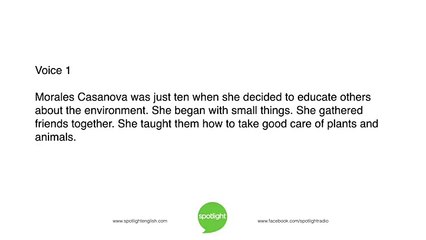 "Maritza Morales Casanova: Environmental Education in Mexico" - practice English with Spotlight