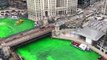 Chicago River Dyed Green to Celebrate St.Patrick's Day
