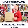 Clever ways to reuse cardboard boxes.￼ via Box Yourself, youtube.com/boxyourself