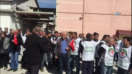 Burdur şeker fabrikasında işçi eylemi