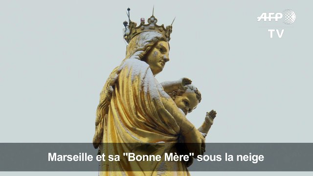 Météo : La Bonne Mère de Marseille sous la neige