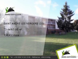 T3 67.00m2 A louer sur Saint andre les vergers - 730 Euros/mois