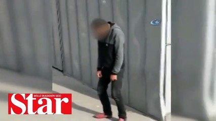 Kocaeli’de uyuşturucu madde kullanan genç heykele döndü