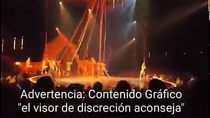 لاعب سيرك شهيرا يسقط خلال العرض