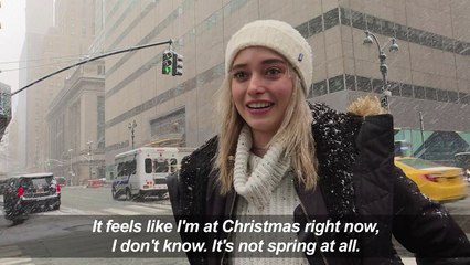 Spring snow storm slams New York City