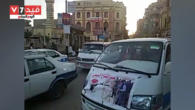 مسيرة حاشدة تجوب شوارع بنى سويف بالسيارات لتأييد السيسى