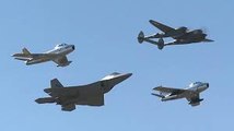 F-22 Raptor Demo Team Airshow. Featuring- F-22, F-16, P-51, P-38, F-86.