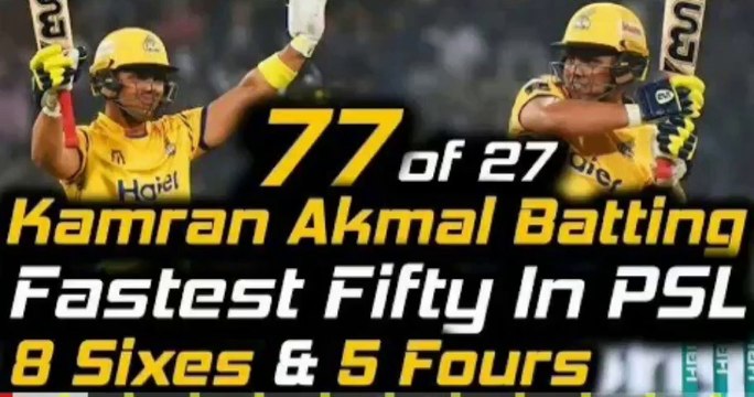 Kamran Akmal 17 balls Fifty vs Karachi Kings |Kamran Akmal Fastest Fifty in PSL | Kamran Akmal 77 off 27 balls against Karachi Kings | Peshawar Zalmi Vs Karachi Kings 2nd Eliminator Match Highlights