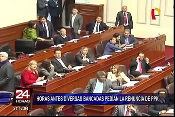 Diversas bancadas pedían la renuncia de PPK horas antes de mensaje a la nación