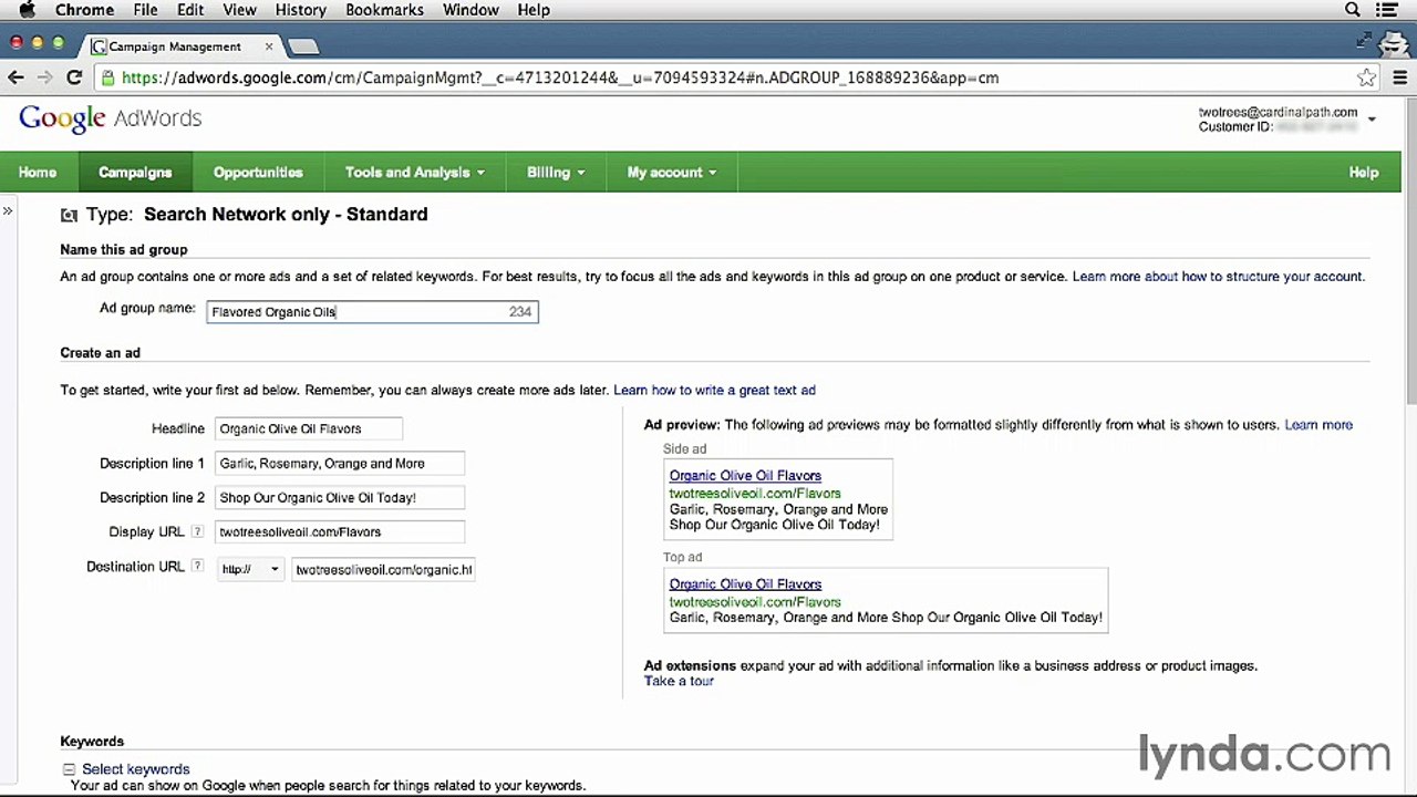 05.03 - Add Ad Groups | Lynda Adwords | 05. Creating Your First Ad Group