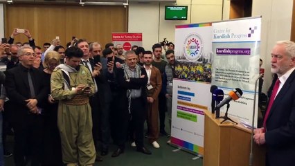 Jeremy Corbyn MP, leader of Labour Party speaking at tonights Newroz Reception in Parliament