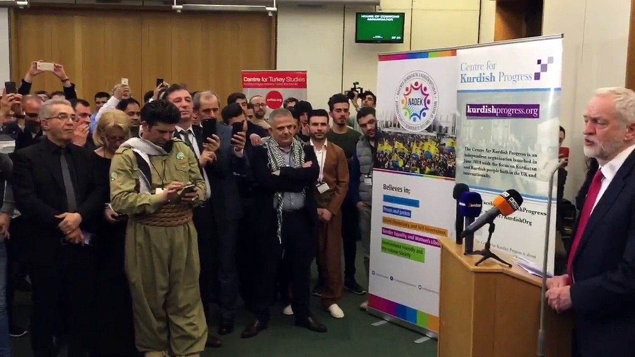 Jeremy Corbyn MP, leader of Labour Party speaking at tonights Newroz Reception in Parliament