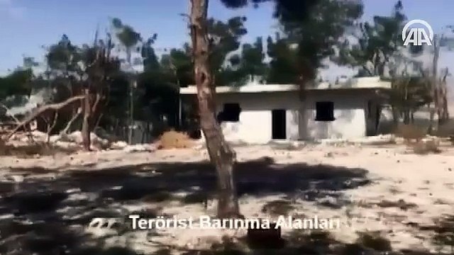Afrin'de terör örgütünün imha edilen eğitim kampı ve muhabere merkezi