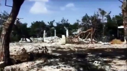 Afrin'de terör örgütünün imha edilen eğitim kampı ve muhabere merkezi