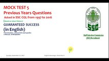 ssc cgl, mts, chsl english preparation |  mock test 5 |  in english | 25 expected questions
