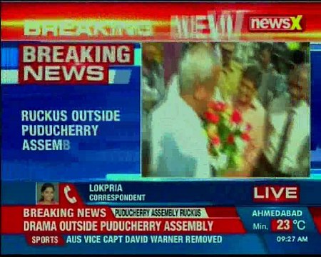 Ruckus outside Puducherry assembly; 3 BJP nominated MLAs denied entry