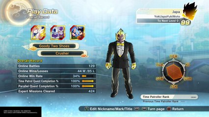 DBXV2 - Most Rare equipment in the game . Golden Ape Baby Ozaru Japa in tuxedo!