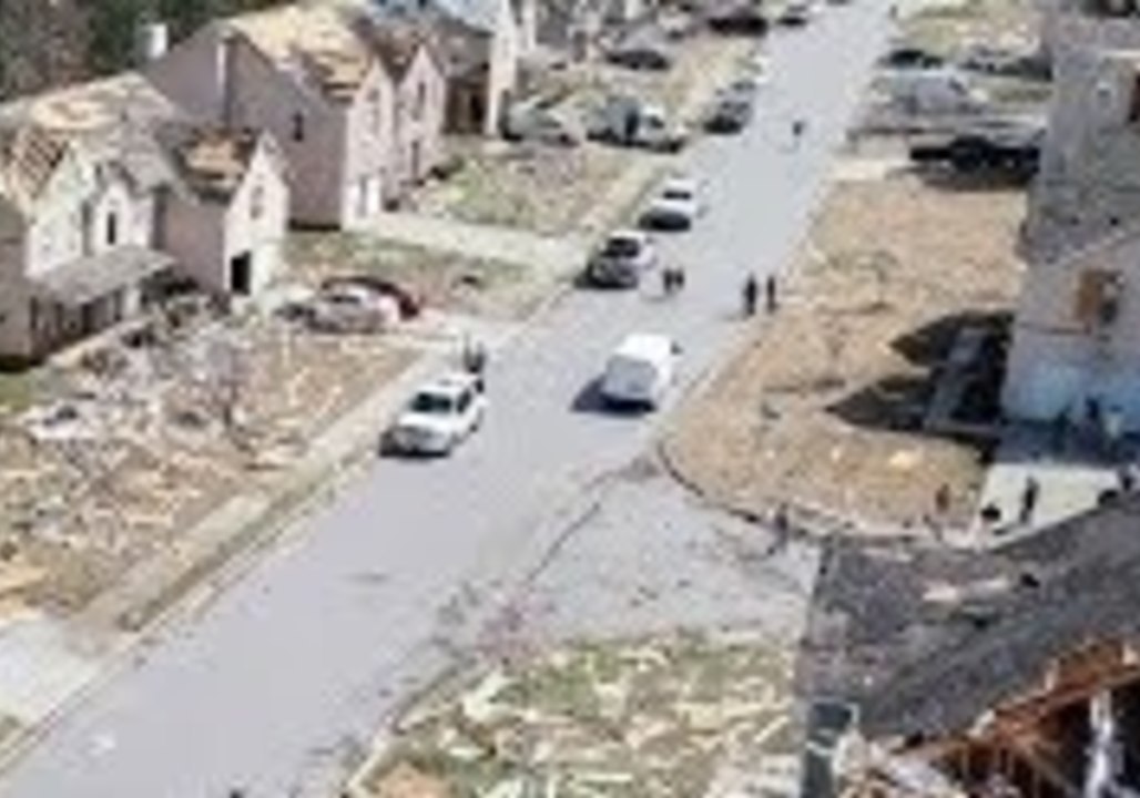 Storm Damage to Neighborhood Near Atlanta Seen...