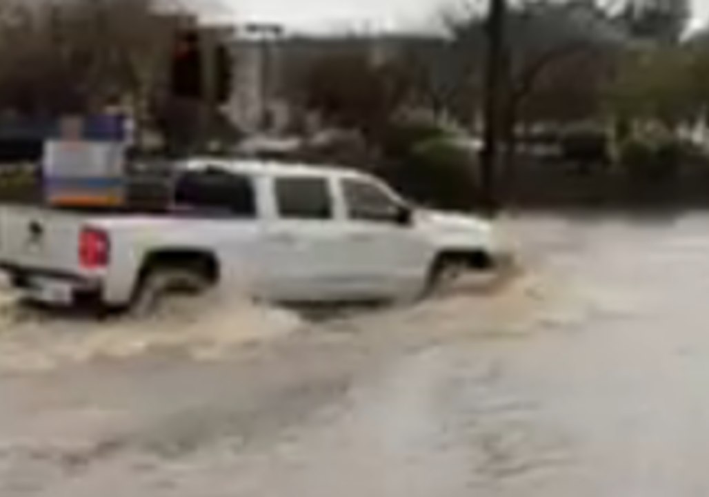 Flash Flooding Swamps California Town's Streets, Stranding Vehicles