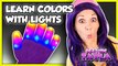 Learn Colors with Lights | Colors for Children to Learn | Pajamas Song with Light Up Gloves for Kids on Tea Time with Tayla