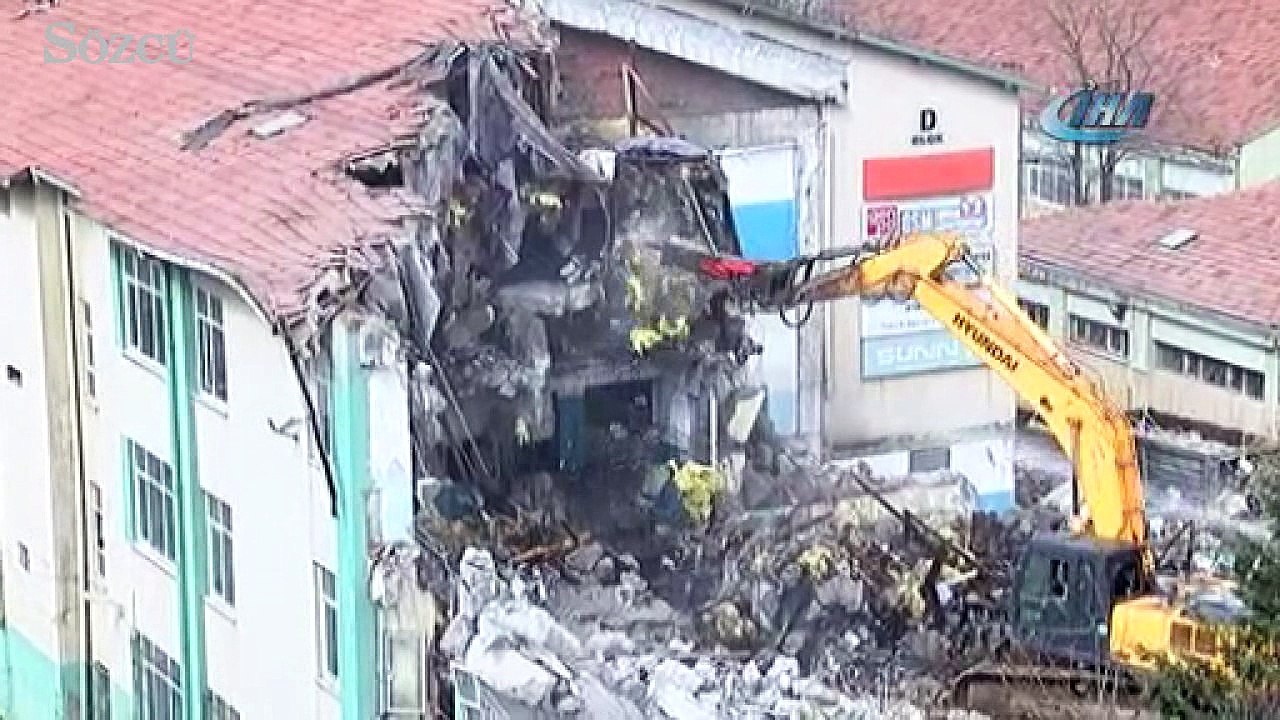 Şişli Endüstri Meslek Lisesi'nin çökme tehlikesi geçiren binası yıkılıyor