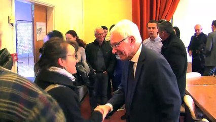 Gaby Charroux, maire de Martigues, au micro de Fabienne Verpalen