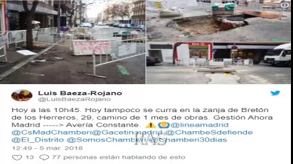 Bochorno tuitero de PP y Ciudadanos al cargar contra Carmena por unas obras que son de Cifuentes.