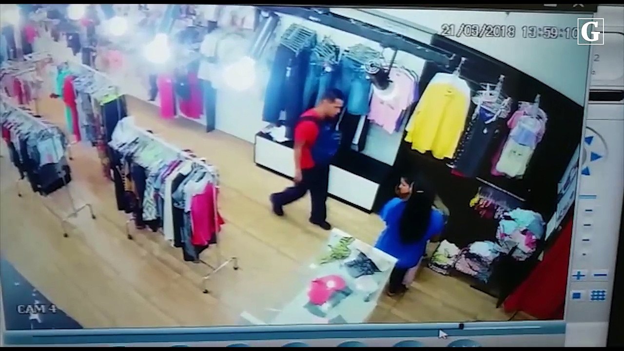 AImagens mostram ação de assaltante na Marechal Campos