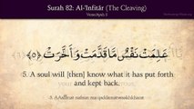 Quran- 82. Surat Al-Infitar (The Cleaving)- Arabic and English translation HD