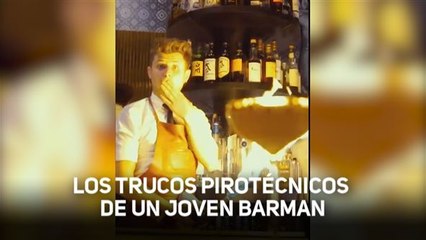 El camarero que jugaba con fuego para preparar cócteles