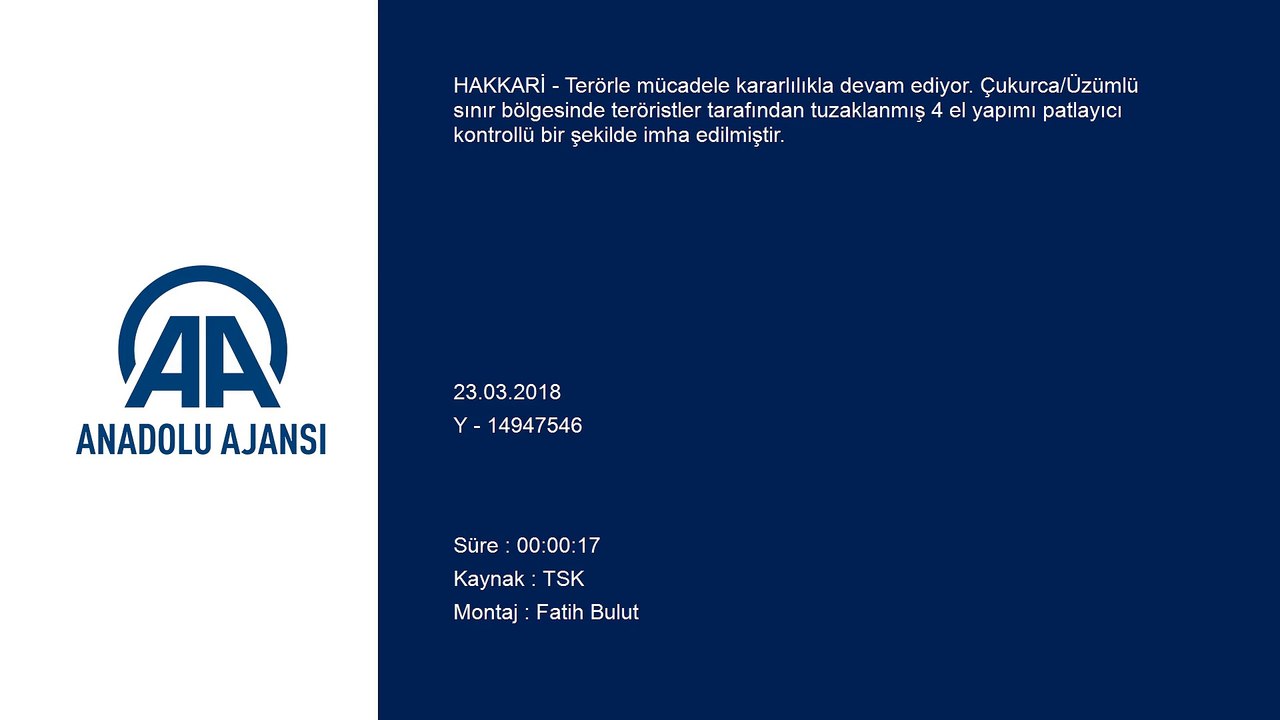Teröristler tarafından tuzaklanmış 4 el yapımı patlayıcı kontrollü bir şekilde imha edildi - HAKKARİ