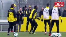 Usain Bolt habit lojtarët e Dortmund, triblim mes shalësh dhe gola në stërvitje (360video) 