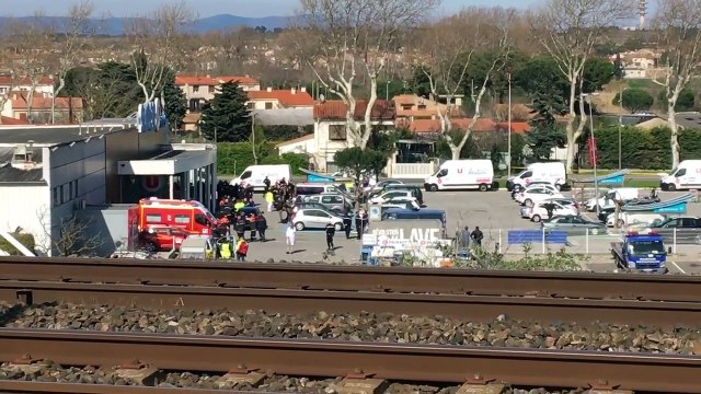 Le parking du supermarché de Trèbes où a eu lieu la prise d'otages