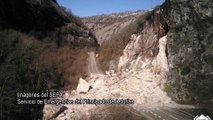 Enorme desprendimiento de rocas corta el Corredor del Nalón en Asturias