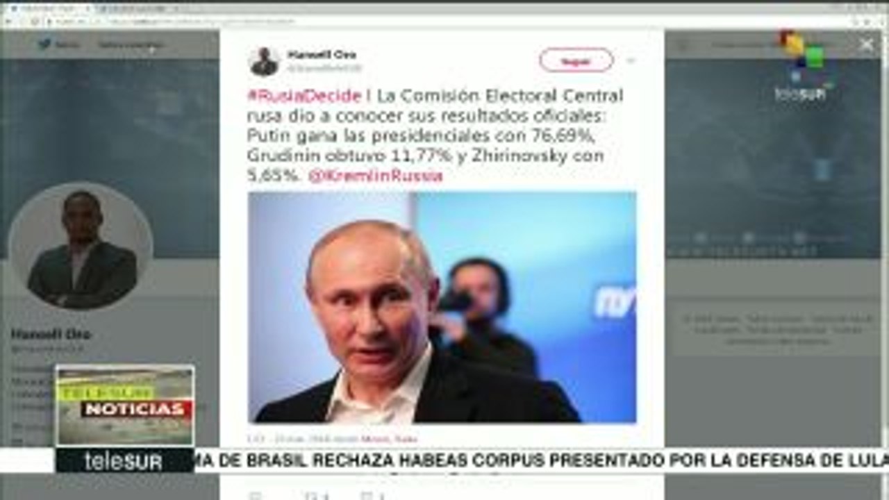Putin gana las elecciones en Rusia con el 76,69 por ciento de votos