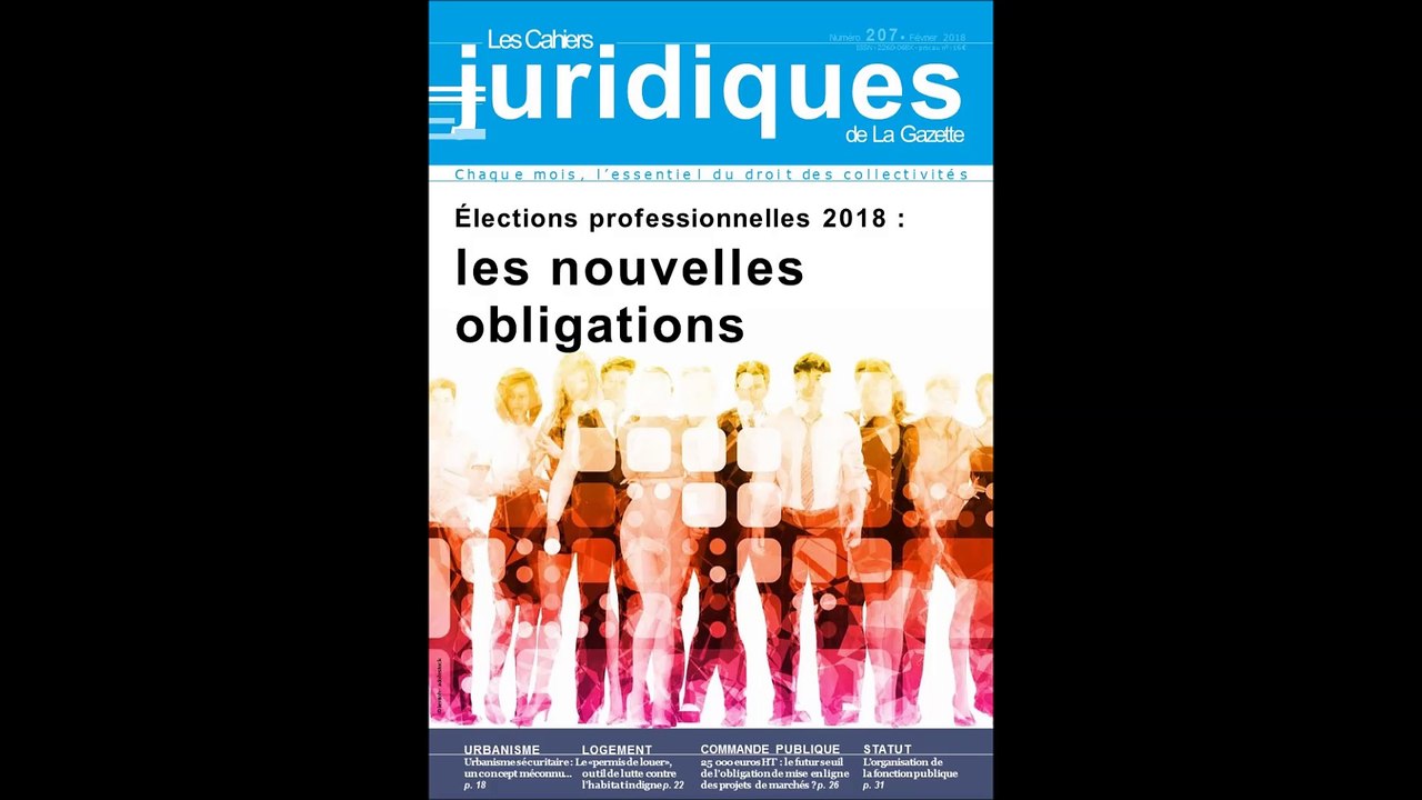 FONCTION PUBLIQUE TERRITORIALE ELECTIONS PROFESSIONNELLES 2018 LA GAZETTE des COMMUNES