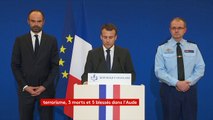 #Trèbes #Carcassonne Emmanuel Macron salue 