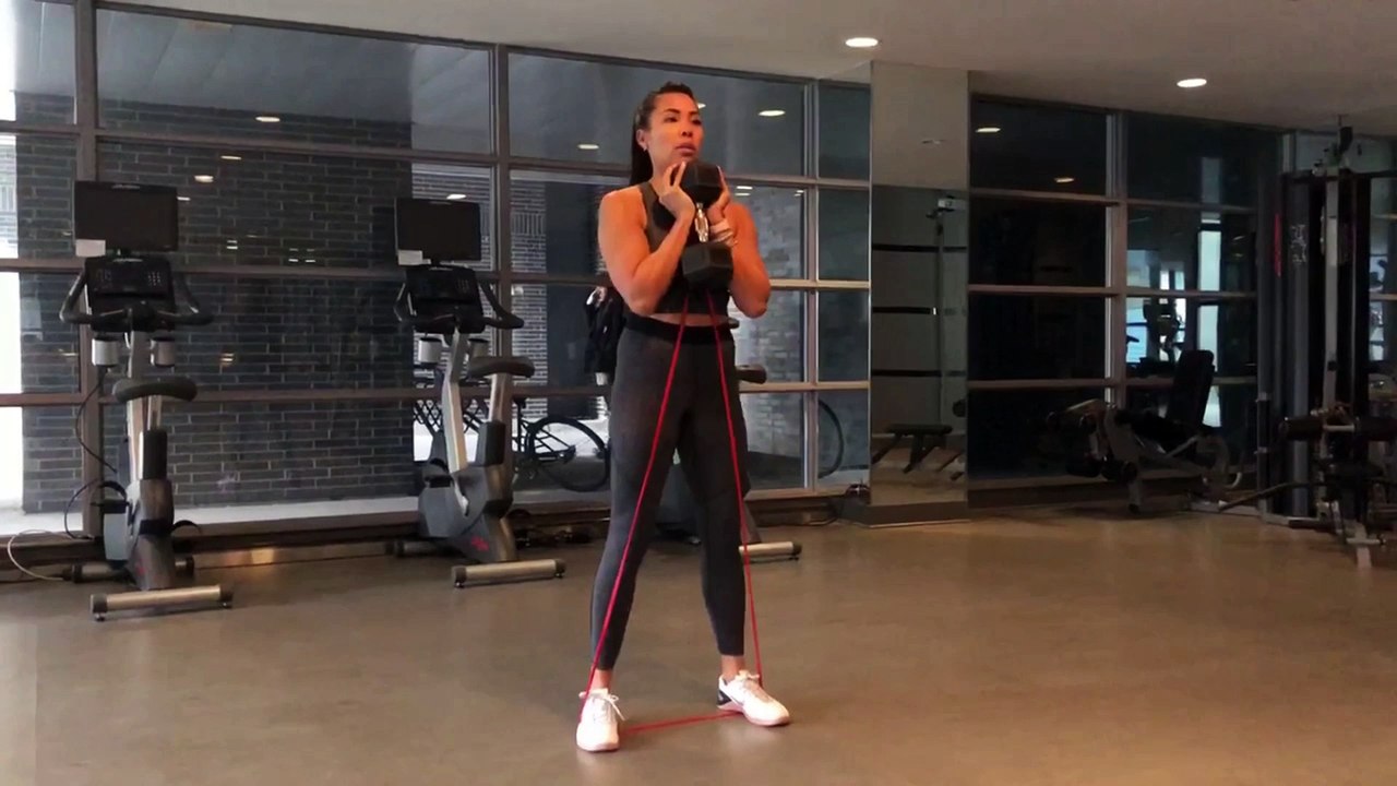 Resistance Band Workout: DB Goblet Squat