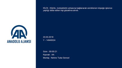 Motosikletin arkasına bağladığı köpeği sürükledi - KİLİS