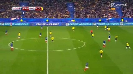 Olivier Giroud  Goal HD - France	1-0	Colombia 23.03.2018