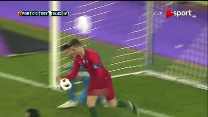 اخر خمس دقايق فى مباراة مصر والبرتغال كريستيانو يسجل هدفين ويرد على صلاح