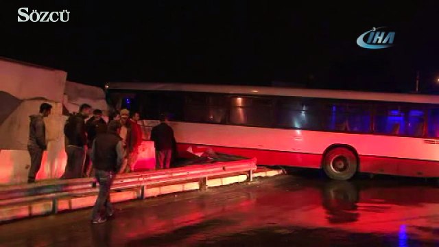 Kontrolden çıkan otobüs eve daldı