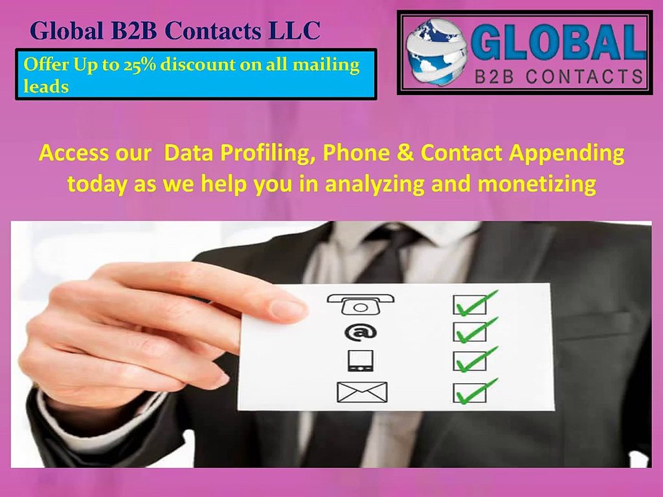 Access our Data Profiling,Phone & Contact Appending today as we help you in analyzing and monetizing