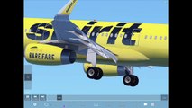 Landing airbus A321 spirt airlines infinity flight