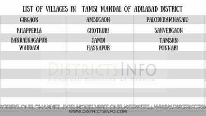 villages TAMSI mandal in ADILABAD district